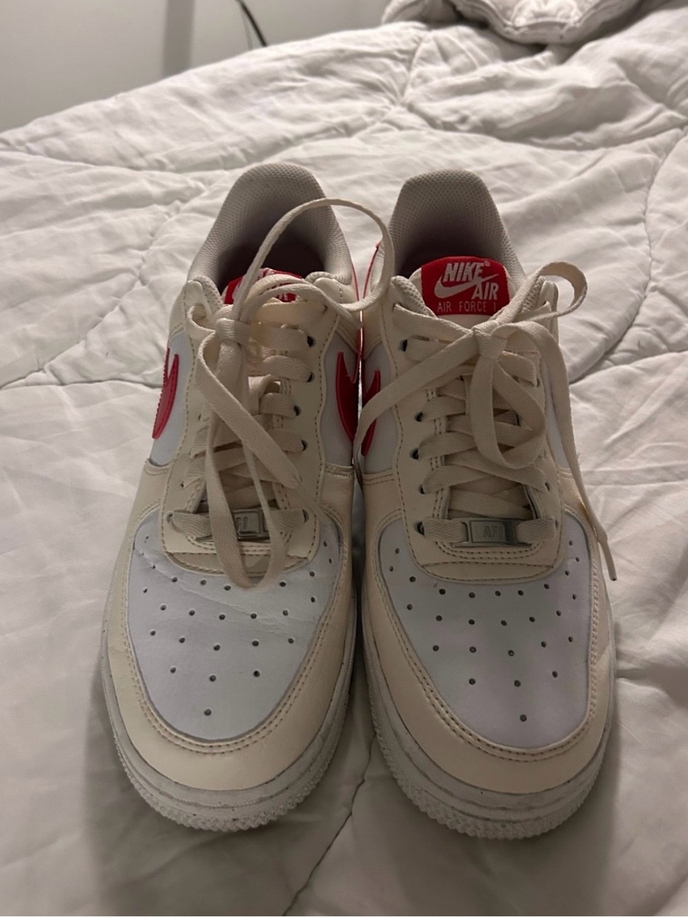 Nike Air Force 1 Women’s Sneakers - White & Red